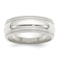 thumbnail image 4 of 925 Sterling Silver 8mm Comfort Fit Double Milgrain Band Ring Size 8.5, 4 of 6