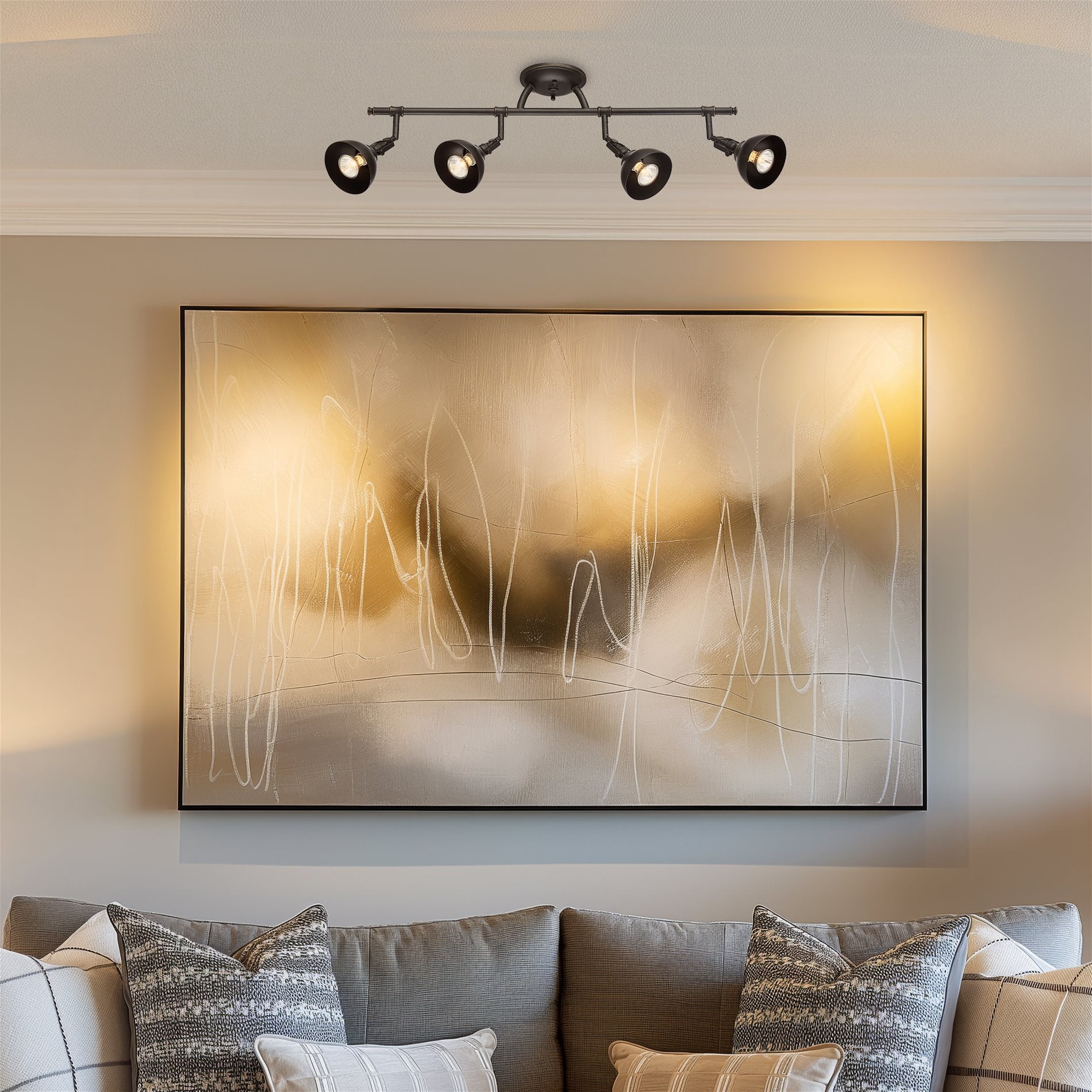 Kira Home Broadway 30" 4-Light Directional Track Lighting, Wall/Ceiling Light + Adjustable Heads, Oil Rubbed Bronze