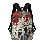 AOIIESUG Spiderman 17 Inch Shoulder Backpacks for Boys Girls Teens Middle School College High School Student Bookbags Travel Camping Hiking Waterproof Book Bag