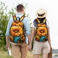thumbnail image 4 of Balery Deep Yellow Colorful Sunflower Mochila Clásica Impresa Básica para Viaje, Mochila Escolar Resistente al Agua, Mochila de Lona con Correas Ajustables-Medium, 4 of 5