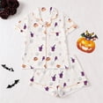 thumbnail image 2 of LILIYA Halloween Nightwear Set, Short Sleeve Collared Top and Shorts, Cute Funny Pumpkin Ghost Print Pajamas, Cozy Loungewear, 2026 Trendy Homewear 7-8 Years, 2 of 10