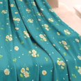 thumbnail image 3 of Teal Daisy Flower Yellow Blooms Pattern Blanket,Comfortable Soft Lamb Wool Throw Blanket,All Season,Warm Lightweight Blankets for Sofa Bed Couch Living Room Chair,60"x80", 3 of 4