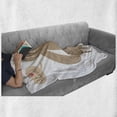 thumbnail image 6 of Funny Sloth Soft Flannel Fleece Throw Blanket, I Love Coffee Speech Balloon Heart Enjoying Cartoon, Cozy Plush for Indoor and Outdoor Use, 60" x 80", Tan Mustard, by Ambesonne, 6 of 6