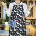 thumbnail image 6 of Blue Cartoon Unicorn Dessert Heart Star Apron-Garden Aprons for Women with Pockets-Cotton Linen Waterproof Kitchen Cooking Gardening Aprons Adjustable for Kitchen,Cooking,BBQ and Salon 33x27 Inch, 6 of 7