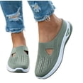 thumbnail image 5 of BRGZLK Women Slip On Shoes Fashion Versatile Closed Toe Breathable Mesh Walking Shoes Summer Trendy Lightweight Comfortable Plus Size Mule Army Green 6, 5 of 8