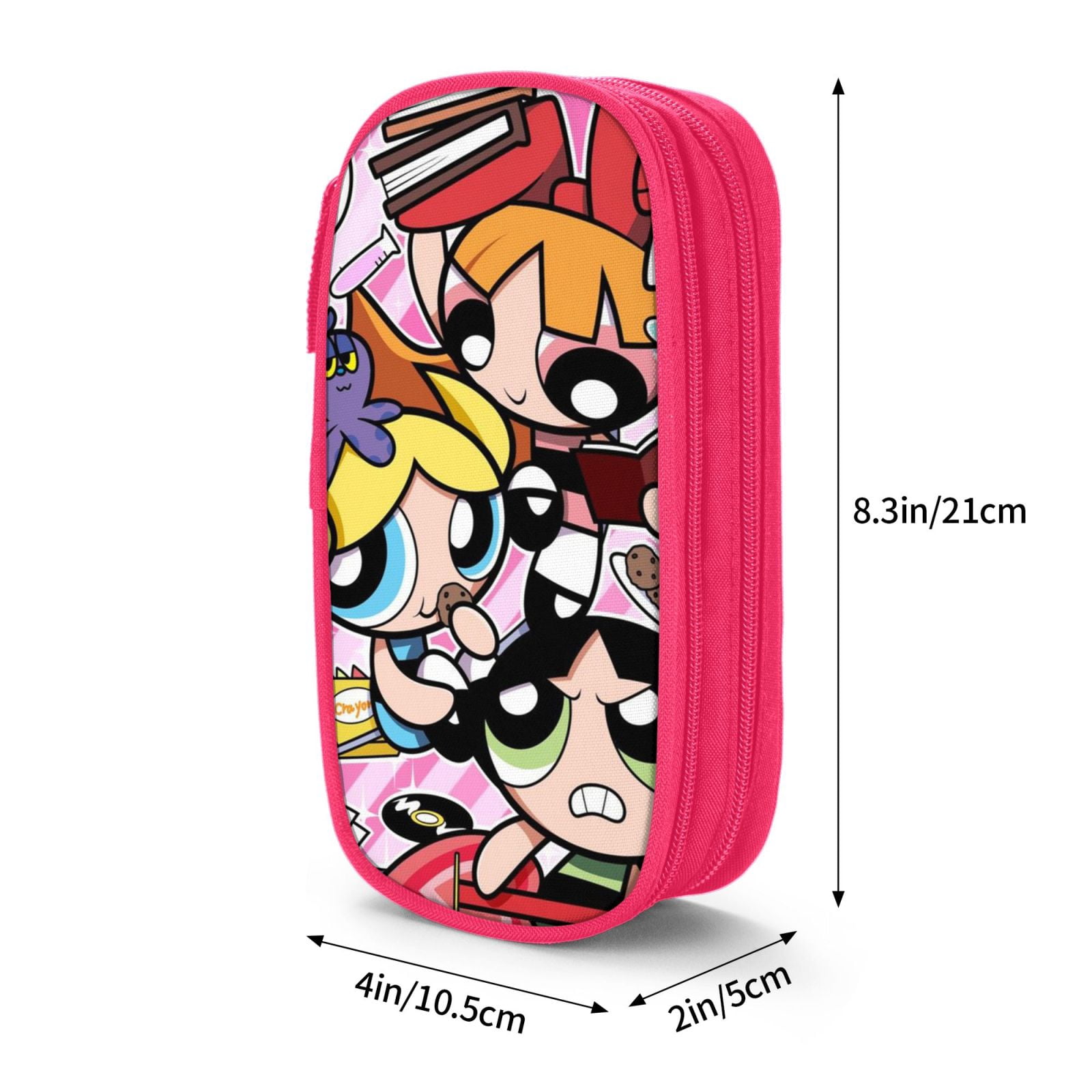 The Powerpuff Gi-rls Pencil Case Large Capacity Pencil Pouch Pen Bag Office Stationery Organizer Travel Makeup Bag Pink