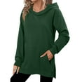 thumbnail image 4 of UQJfacai Hoodies for Women Lightweight Oversized Sweatshirt Loose Casual Raglan Long Sleeve Side Split Hooded Fall Tops with Pocket, 4 of 9