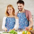 thumbnail image 5 of Blue Paisley Pattern Apron-Garden Aprons for Women with Pockets-Cotton Linen Waterproof Kitchen Cooking Gardening Aprons Adjustable for Kitchen,Cooking,BBQ and Salon 33x27 Inch, 5 of 7