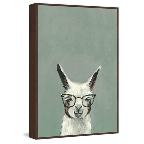 Jolly Llama II Floater Framed Painting Print on Canvas
