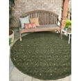 thumbnail image 6 of Unique Loom Outdoor Trellis Textured Collection Area Rug - Spatial (7' Round Green), 6 of 9