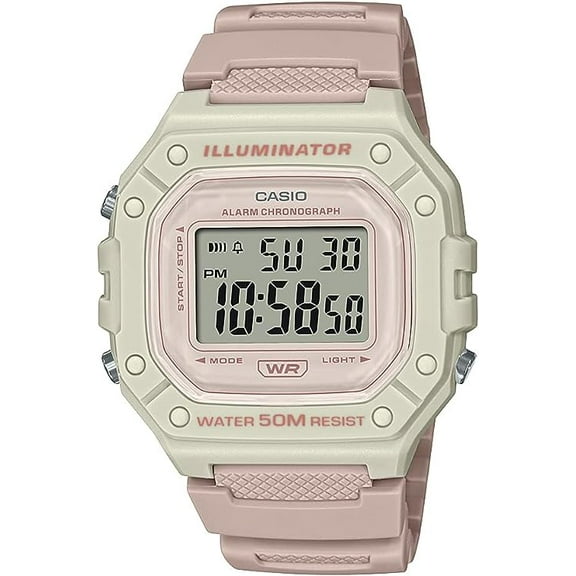 Casio Male 18 mm Wristwatch, Pink, (W-218HC-4A2V)