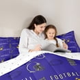 thumbnail image 4 of jejeloiu Rugby Football Game Queen Comforter Set,American Sport City Bedding Sets,Deepblue Yellow Bedding Comforter Set For Teens,Ultra Soft Home Decor Reversible,3-Piece, 4 of 7
