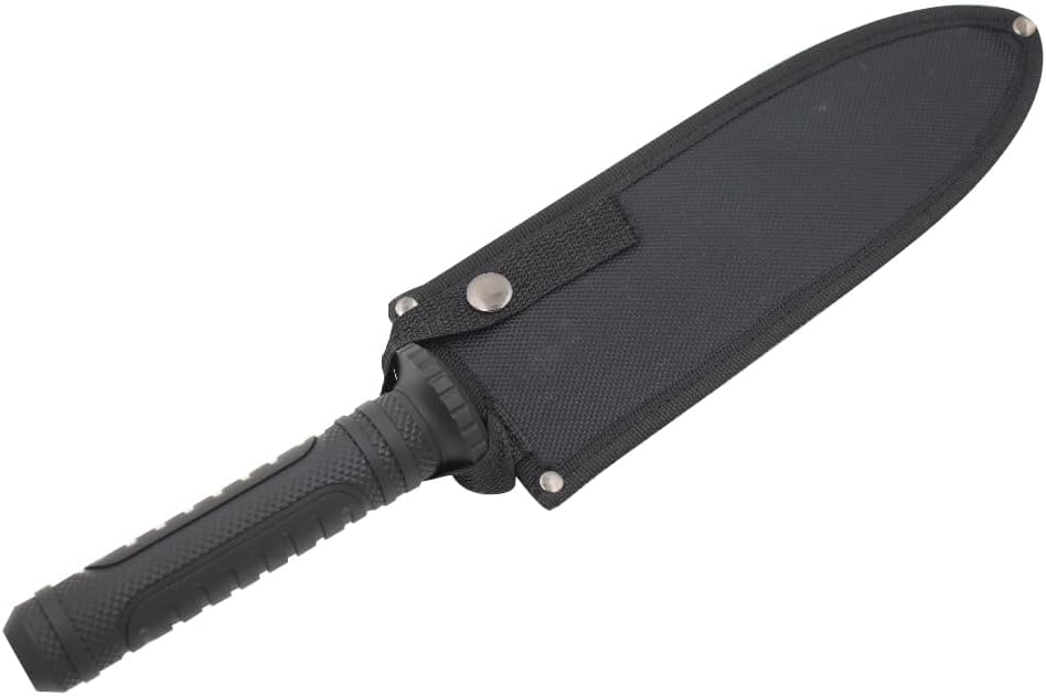 Snake Eye Tactical 15" Fixed Blade Hunting Knife - 9" Half Serrated Sawback Stainless Steel Blade w/ Nylon Sheath