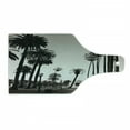 thumbnail image 1 of Palm Tree Cutting Board, Los Angles Downtown Park View Tropical Nature California American Landmark, Tempered Glass Cutting and Serving Board, Wine Bottle Shape, Dark Brown White, by Ambesonne, 1 of 1