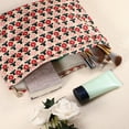 thumbnail image 2 of Unique Bargains Flower Pattern Cosmetic Bag Zipper Floral Makeup Bag Women's Corduroy Makeup Bag Red, 2 of 6