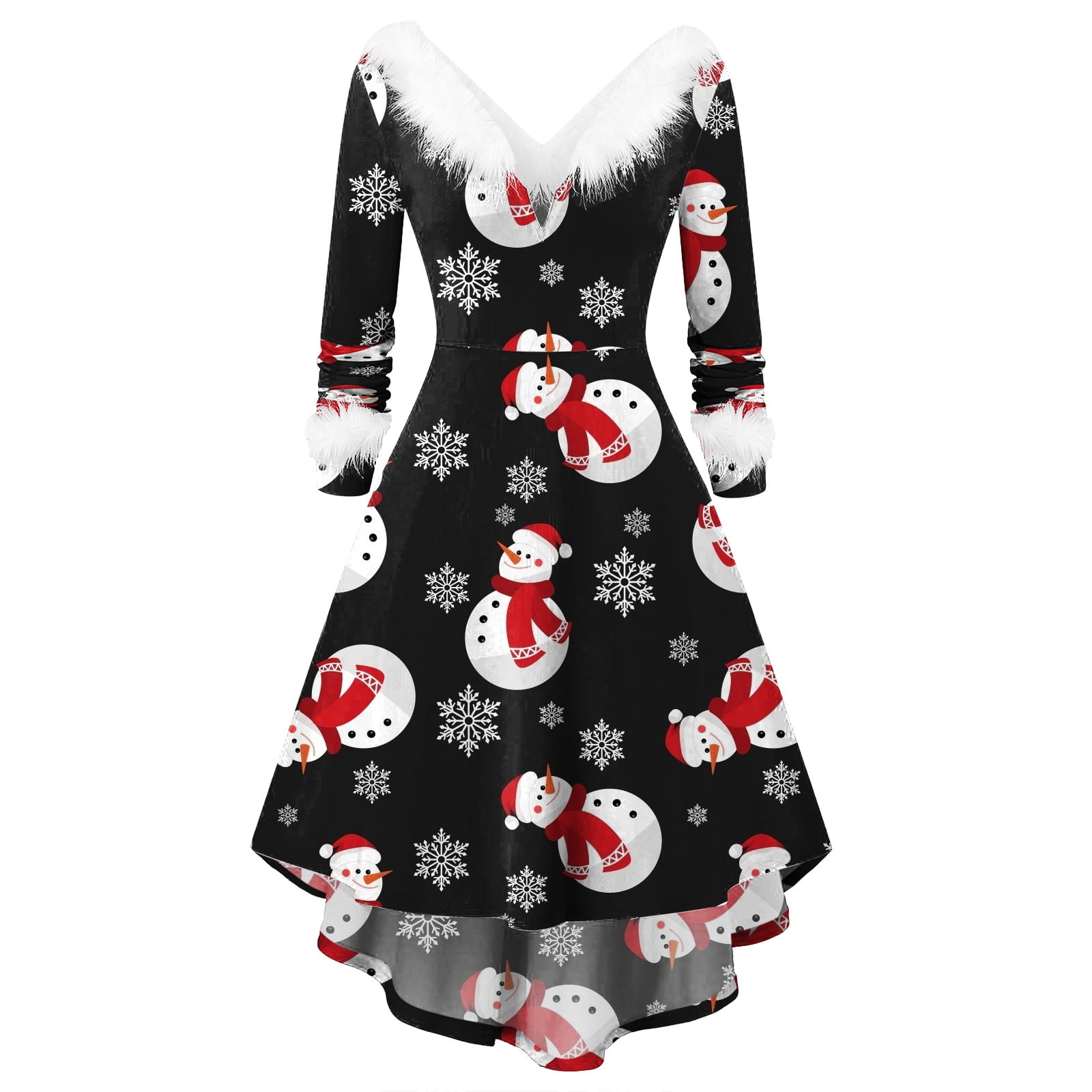 Lilgiuy Sales Christmas Party Dresses for Women Santa Claus Costume