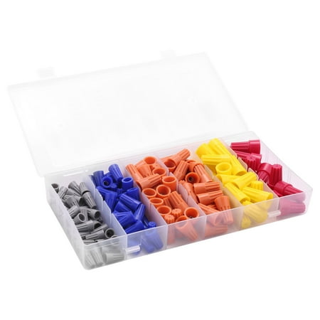 

158Pcs 5 Colors Electrical Twist-On Screw Terminal Spring Inserted Nuts Caps Assortment Set