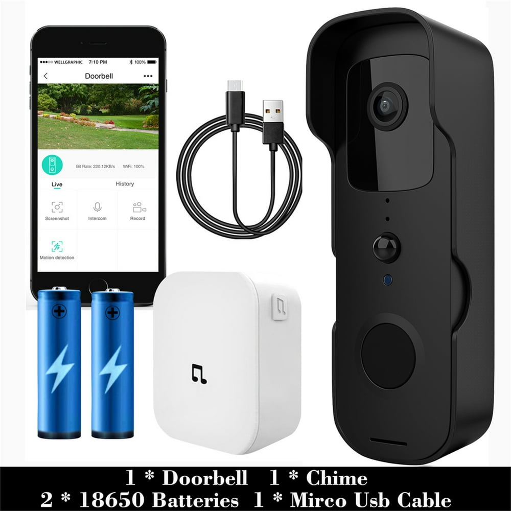 Video Doorbell Camera, 1080P Wireless WiFi Doorbell Camera With Chime