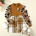 thumbnail image 2 of 7Y Big Girls Clothes Big Girls Outfits 8 Years Big Girls Long Sleeve Top Plaid Skirt 2PCS Girls Fall Winter Clothing Set Brown, 2 of 8