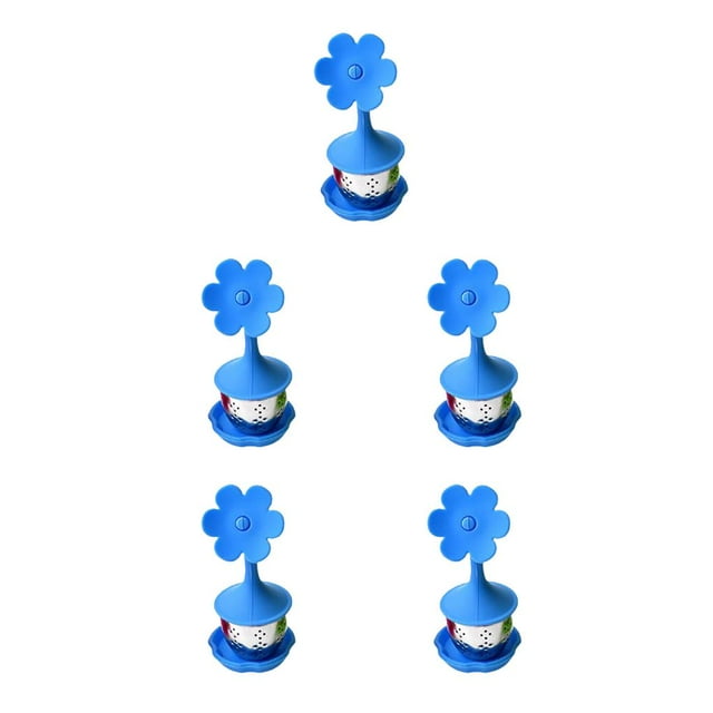 relayinert 1/2/3/5 Tea Infuser Flowers Creatively Strainer Multifunctional Filter Coffee Herb Gadgets Kitchen Home Hotel Restaurant Flower 5PCS