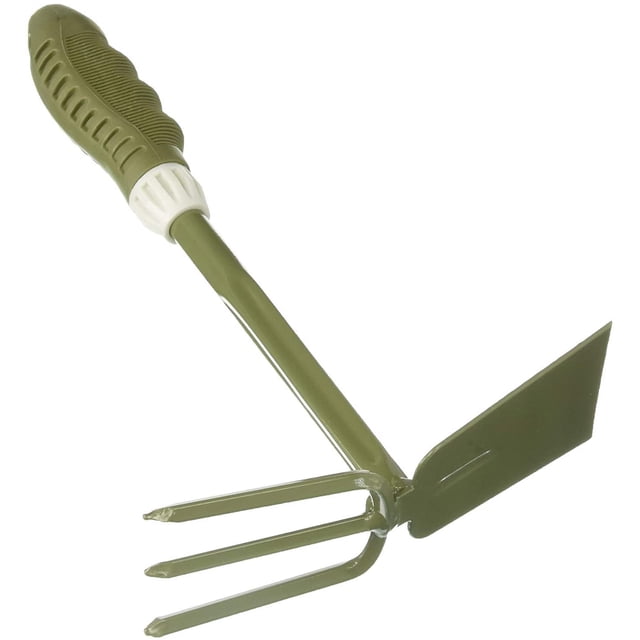 Juego de excavadora y azada compacto, ligero, con mango ergonómico de PVC, agarre antideslizante para facilitar la jardinería, juego de herramientas de jardinería de acero al carbono