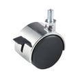 thumbnail image 1 of 2" Plastic Twin Wheel Caster w/ Locking Brake w/ 5/8" stem - Black Color,Pack Size - 72, 1 of 1