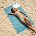 thumbnail image 4 of Lksixu 2 in 1 Convertible Beach Towel & Backpack, Vintage Turkish Microfiber Beach Towel with Inner Zip Pocket, Sand Free Quick Dry Bath Towel, Packable Beach Mat & Carry Bag for Pool Camping Travel, 4 of 7