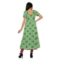 thumbnail image 4 of Moomaya Short Sleeve Kurta Printed Women Front Slit Kurti Summer Clothing, 4 of 6