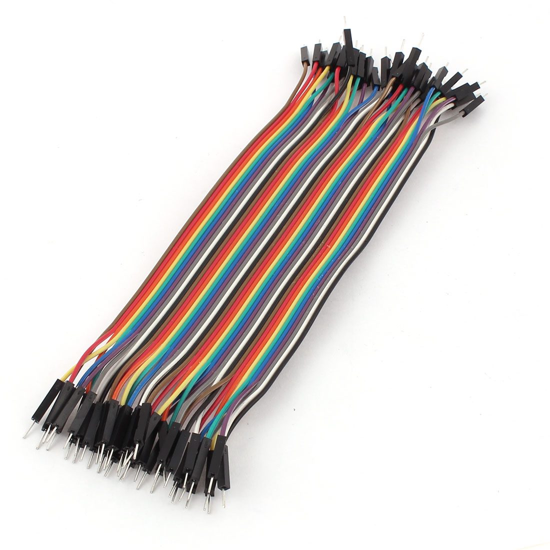 2.54mm Pitch 40 Pin 40 Way M/M Connector Rainbow Ribbon Jumper Cable Wires 20cm