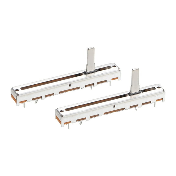Uxcell 2.36'' Fader Variable Resistors Straight Slide B5K Ohm Double Potentiometers Silver Tone 2pcs