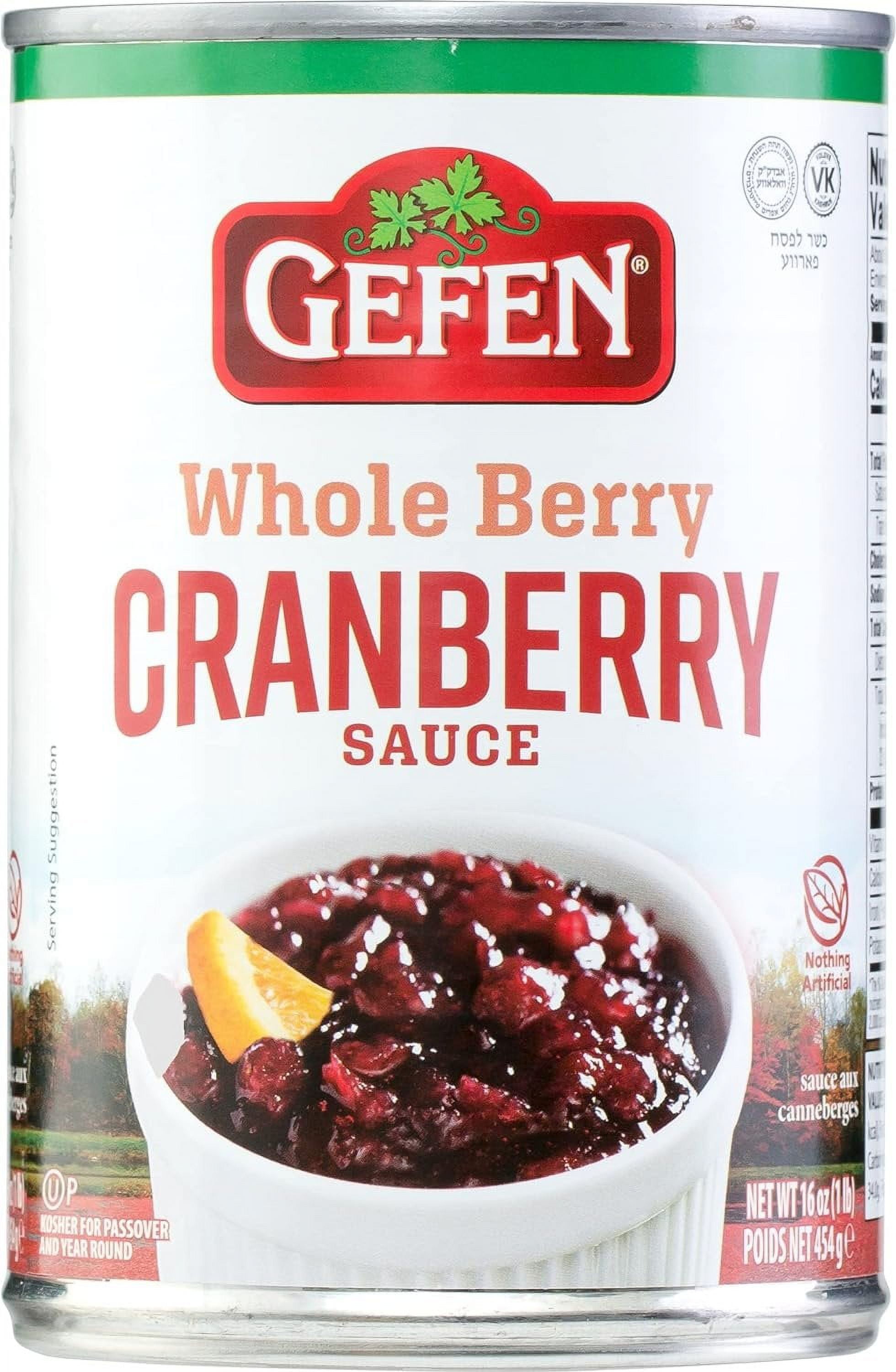 Gefen Whole Berry Cranberry Sauce 16oz 1 Pack No High Fructose