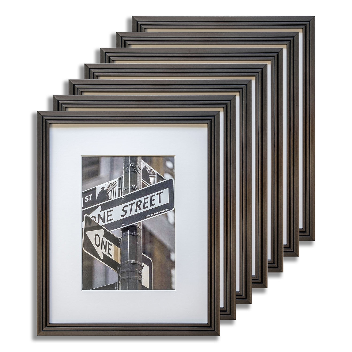 Great for Photos White Mat for 4x6 Picture Pictures 5x7 Black with Gold Trim Color Frame Landscape Portrait Display Sawtooth Hanger Easel Stand 