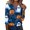 Blue #025, variant on Womens Halloween Shirts Spider Pumpkin 3/4 Sleeve Scary Tops Bat Cute Funny Henley Button Down Tunics M