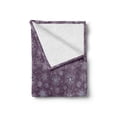 thumbnail image 2 of Snowflake Soft Flannel Fleece Throw Blanket, Christmas Themed Floral Arrangement Ornamental Swirls and Curves Winter, Cozy Plush for Indoor and Outdoor Use, 50" x 60", Lavender Violet, by Ambesonne, 2 of 6