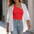 thumbnail image 4 of SELONE Red Off the Shoulder Tops for Women Summer Sleeveless T-Shirts Crop Asymmetrical Tank Tops Going Out Tight Shirts, 4 of 7