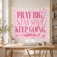 thumbnail image 5 of Pray Big Typography with Pink Bow and Stars, Inspirational Illustration for Faith Decor Lovers, Motivational Wall Decor, Friendship Gift, Tapestry Wall Hanging for Bedroom and Dorm, 5 of 7