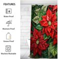 thumbnail image 2 of Christmas Poinsettia Design Shower Curtain for Bathroom Shower Curtain Set with 12 Hooks Waterproof Fabric Bath Curtain for Bathtub Restroom Decor, 72 X 72 in, 2 of 6
