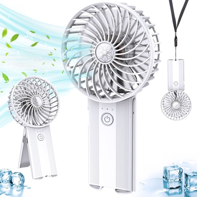 Ventilador de mano portátil Udodik recargable 4 velocidades blanco