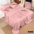 thumbnail image 2 of Juego de sábanas Utopia Bedding King de microfibra cepillada rosa, 4 unidades, 2 of 8