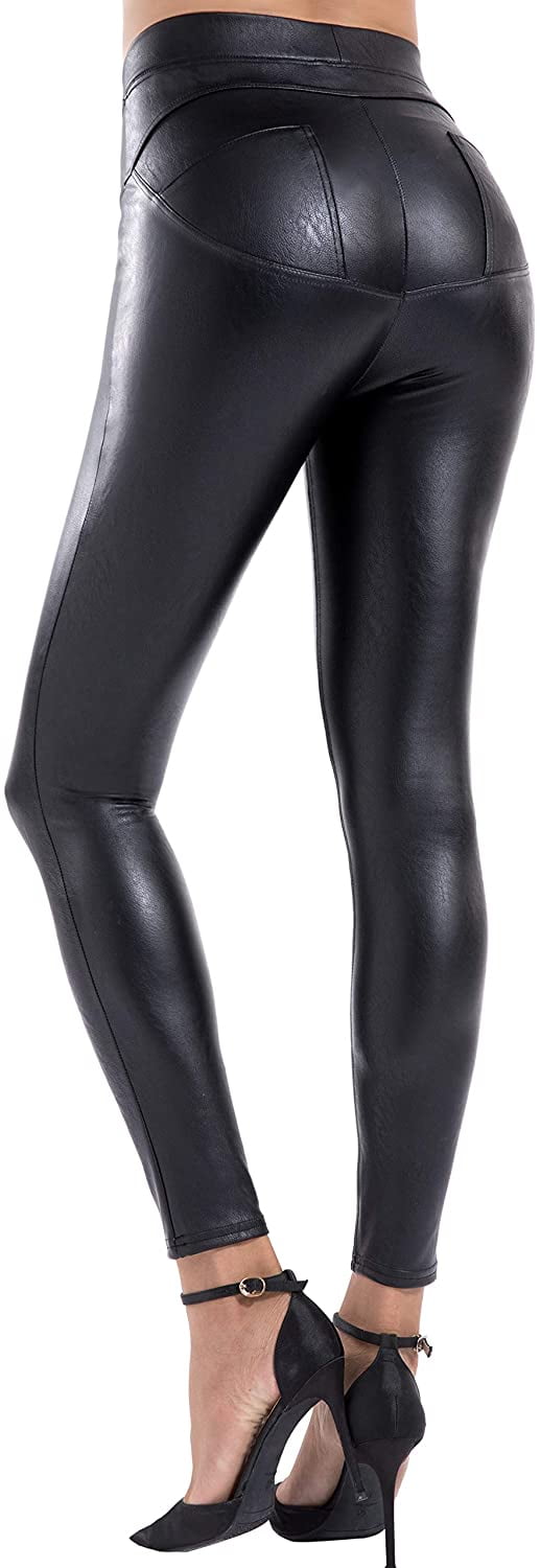 Faux Leather Leggings for Women High 