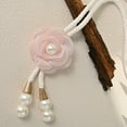 thumbnail image 7 of Msgweeeg Curtain Holdbacks Curtain Holders Camellia Curtain Tiebacks Curtain Accessories and Decor Sheer Curtain Pearl Tying Cord Modern Concise Adjustable Curtain Tiebacks, 7 of 7