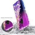 thumbnail image 4 of Nagebee Case for Samsung Galaxy S9 with Screen Protector (3D Curved Full Coverage), Glitter Sparkle Liquid Floating Diamond Bling [Ring Holder & Wrist Strap] Women Cute Case (Purple/Blue), 4 of 6