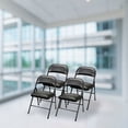thumbnail image 4 of Plastic Development Group Indoor Metal Padded Vinyl Folding Chair, Black (4Pack), 4 of 10