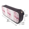 thumbnail image 3 of Picia Flamingo Pattern Large Capacity PU Leather Pencil Case Organizer Pen Marker Holder Double Zipper Storage Bag Big Pencil Pouch for College Office, 3 of 6