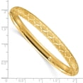 thumbnail image 2 of Auriga Fine Jewelry 14K Yellow Gold Satin Diamond-cut 6.20mm Hinged Bangle for Women, 2 of 6