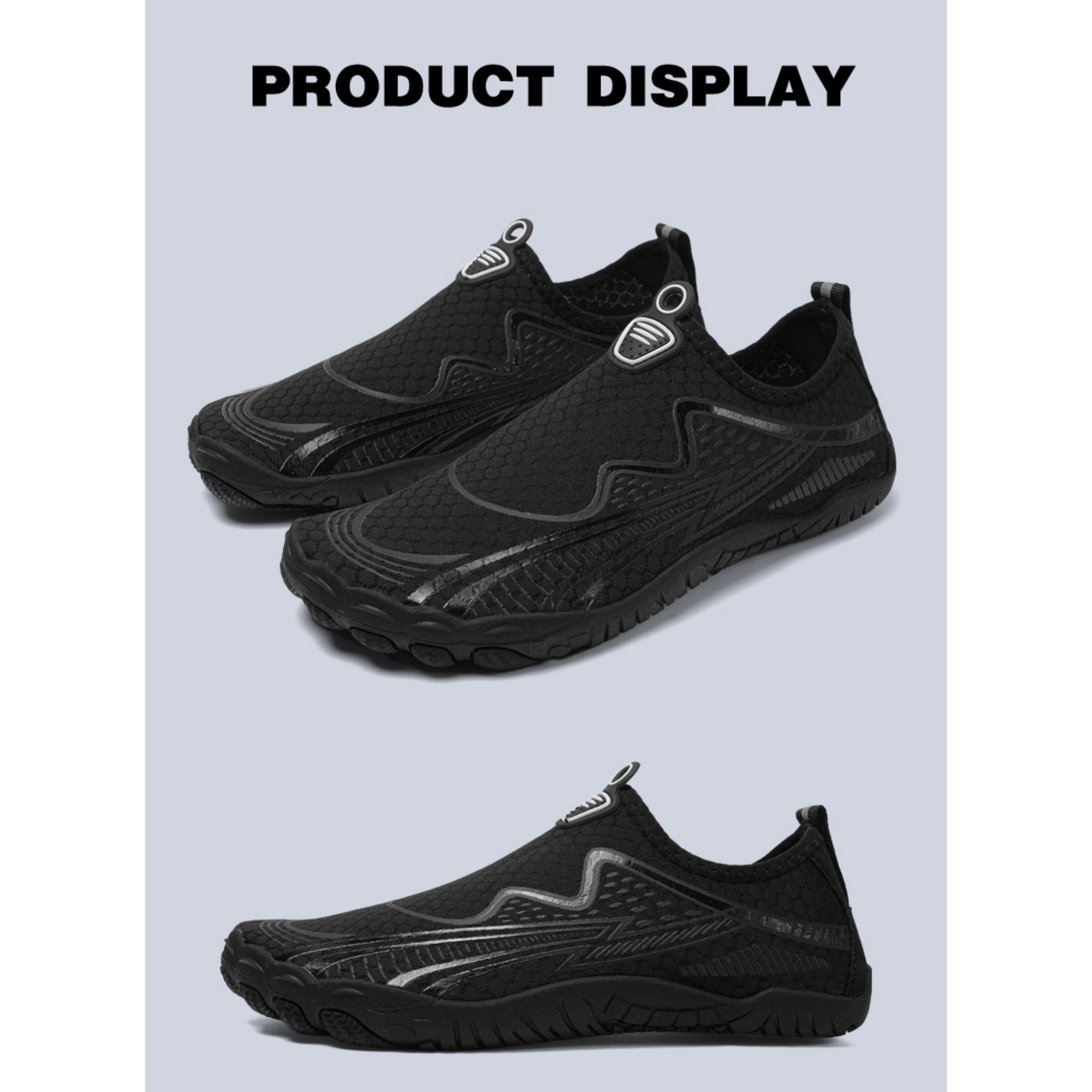 SKIUHS Men & Women's Lightweight Slip-On Water Shoes – Breathable Mesh Quick Dry Non-Slip Barefoot Aqua Shoes for Beach, Snorkeling, Surfing, Swimming & Hiking