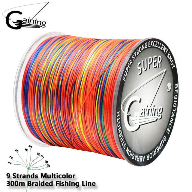 Braided Fishing Line 9 Strands PE Multicolor Fishing Lines Braid 300m 500m 1000m 1500m Strong Strength Fish Line 20LB-200LB X9 300M Multi Mainline