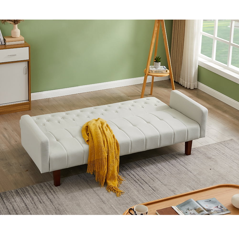 Resenkos 75" Linen Fabric Sleeper Sofa Bed Convertible Loveseat Futon Folding Sleeper Sofa Bed Beige Resenkos 75" Linen Fabric Sleeper Sofa Bed Convertible Loveseat Futon Folding Sleeper Sofa Bed Beige