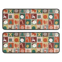Kitchen Rugs Sets Of 2,Multicolor Christmas Pattern Anti Fatigue Kitchen Mat Rugs Non Slip Washable,Decorative Kitchen Floor Mats for Kitchen,Sink,Laundry,17"x47" 17"x47"