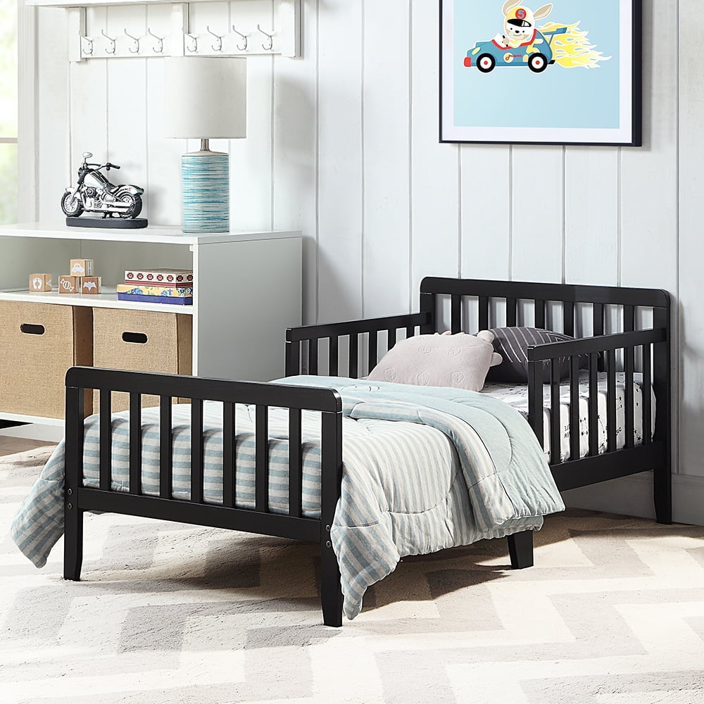 CUH Heavy Duty Toddler Bed Easy Assembly Wooden Platform SpaceSaving Modern Children Beds Slat